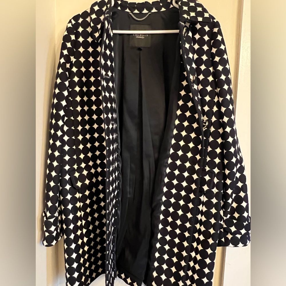 Talbots Size 14 Navy & White Long Blazer